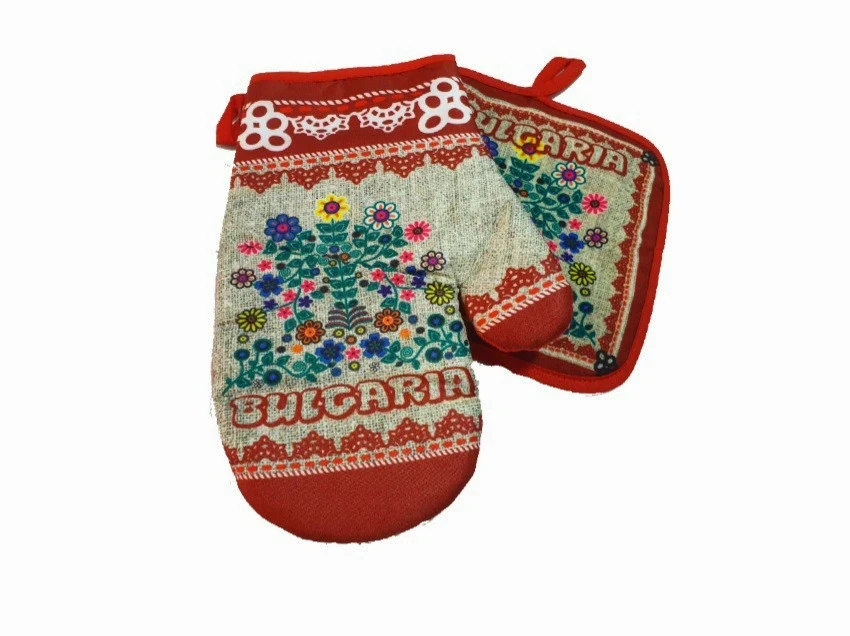 Сувенири Комплект ръкавица с ръкохватка - Български фолклор