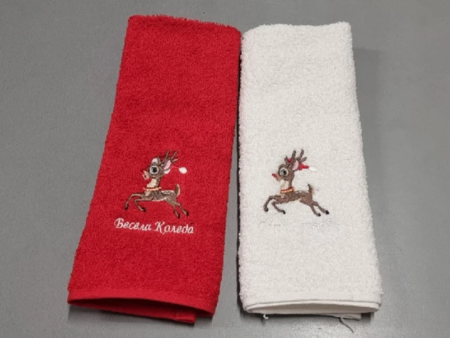 Коледа Коледни кърпи за кухня - 2бр с бродерия